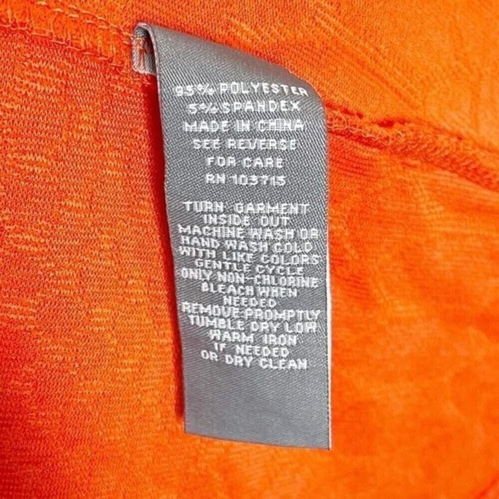 SHARAGANO Orange Textured Knit Ruffle Hem Dress  - Picture 7 of 7